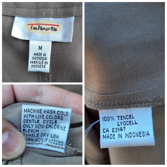 Talbots Vintage 90's Overalls Jumper Pocket Dress Tencel Lyocell Maxi Tan - Picture 10 of 10